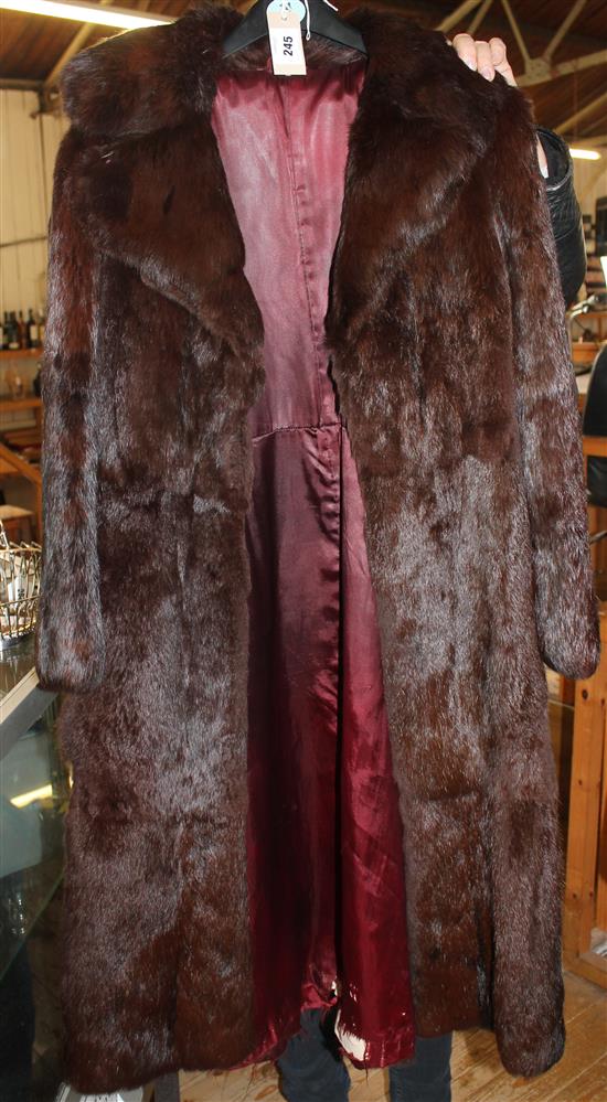 Dark brown rabbit coat